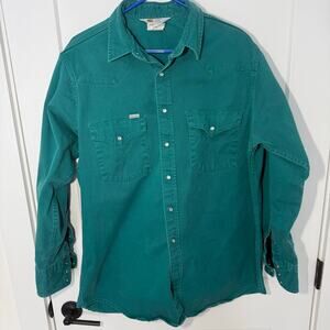 Vintage Carhartt Denim Western Pearl Snap Button Up. Casual, Workwear, 80s, 90s